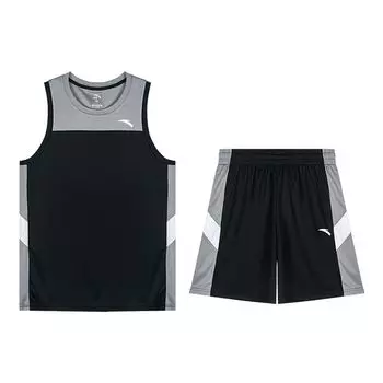 Баскетбольный комплект Anta без рукавов и эластичные шорты, мужские комплекты, базовый-черный 952351201-2 M