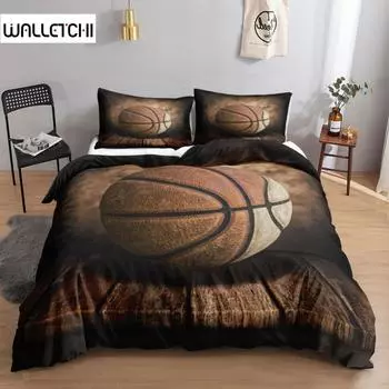 Баскетбольный комплект постельного белья Баскетбольные комплекты постельного белья Полная коллекция спортивных игр Пододеяльник для детей Мягкий полиэстеровый чехол Qulit EU single(135x200cm)
