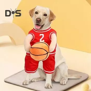 Баскетбольный костюм для собаки с мячом на Хэллоуин, баскетбольная майка для питомца, собака, держащая мяч, баскетбольная форма, нарядный наряд L A