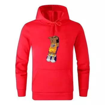 Баскетбольный мальчик с принтом Модная толстовка большого размера с круглым вырезом для отдыха с капюшоном Мужская креативная одежда Крутая индивидуальность S