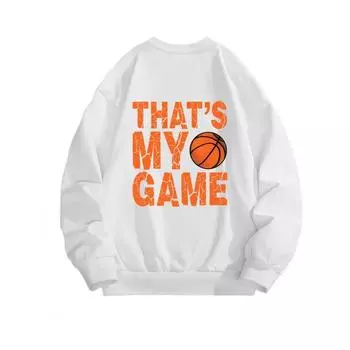 Баскетбольный модный топ с принтом, повседневная спортивная одежда на осень и зиму, хлопковая толстовка M белый