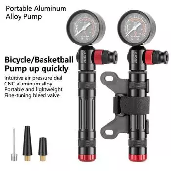 Баскетбольный надувной насос, износостойкий накачиваемый легкий мяч, насос для накачивания велосипедных шин с циферблатом высокого давления, аксессуары для велосипеда A