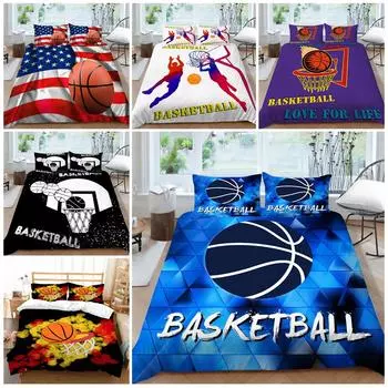 Баскетбольный спортивный комплект постельного белья, наволочка, пододеяльник, 2/3 двуспальная кровать, односпальная кровать, полный размер, домашнее постельное белье, украшение дома Baby 100x135cm