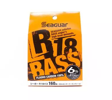 Басовая линия Seaguar из флюорокарбона R18, 160 м, 6 фунтов, 0,205 мм (3356)