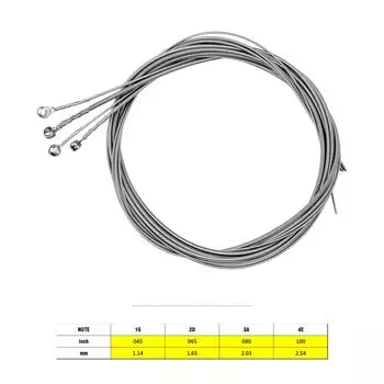 Басовые струны для электрогитары, шестигранная проволока из сплава, никелированная рана, яркие, устойчивые к коррозии, 4 струны серебряный