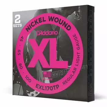 Басовые струны Nickel Long Scale EXL170TP 2set Pack D Addario .045-.100 []
