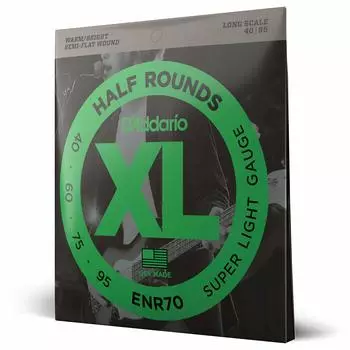 Басовые струны Полуникель Длинная мензура ENR70 D Addario Круглые/Чистые .040-.095 [ ]