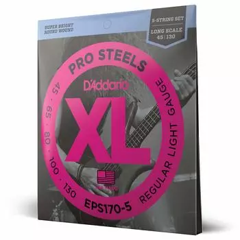 Басовые струны Pro Steel Long Scale 5 струн D Addario .045-.130 EPS170-5 []