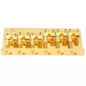 Bass Bridge Zinc Alloy Fixed Type 6 String Electric Bass Bridge Replacement for Practice Gold золотой
