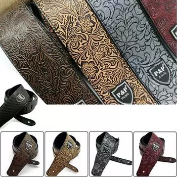 Bass Strap Snake Skin Electric Guitar Strap Leather Guitar Strap Acoustic Guitar Strap Embossed чёрный