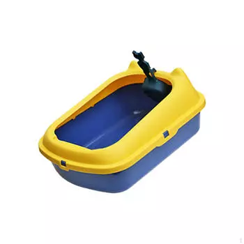 Бассейн для кошачьего туалета с открытым верхом, лоток для домашних животных, увеличенный для всех видов синий