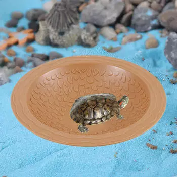 Бассейн для водных рептилий, миска для черепах, террариумная пластина, миска для воды для бородатых агам и гекконов Brownish Yellow