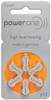 Батарейка для слухового аппарата PowerOne P13 (5 х 10 х 6 = 300 батарей) Бесплатная доставка
