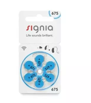 Батарейка для слуховых аппаратов Siemens Signia 675 (5 х 10 х 6 = 300 штук)
