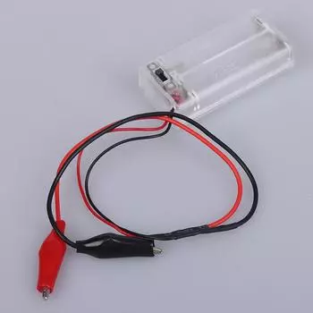 Батарейки АА с зажимами типа «крокодил» Прозрачный держатель для батареек с выключателем