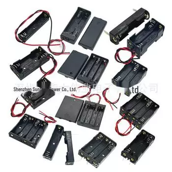 Батарейный отсек AAA на 7 ячеек с крышкой, выключателем, дизайном «бок о бок», проводом и штифтом 1 section with wire