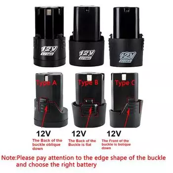 Батарея 12 В, 1300 мАч/1500 мАч, литиевая аккумуляторная батарея для электрической дрели/пистолетной дрели/электрической отвертки 1300mah/Type A