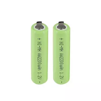 Батарея AA, 2200 мАч, 1,2 В, NiMH аккумуляторы типа AA со сварочными выступами для электрической зубной щетки, бритвы 2A One Size