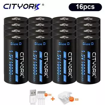 Батарея размера D 1,5 В, литий-ионная аккумуляторная батарея R20 LR20, литиевая батарея типа D, зарядка через USB для газовой плиты, радиоуправляемого дрона, водонагревателя