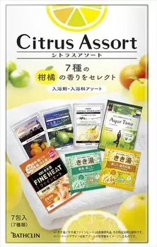 Bath Clin Citrus Assort Citrus Scented Bath Salts Assortment Pack of 7 7 Packs Powder Type Carbonated Type Bath Salts (Citrus Assort) [1 Types]
