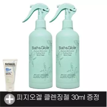 Bath & Glow by Color Deep Laboratories Peeling Water Wood Sage 280ml x 2 + Physiogel Daily Moisture Therapy Facial Cleansing Gel 30ml