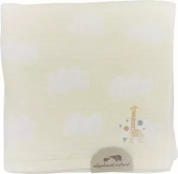 Bath Made in Baby Meringue Elephant Infant YE Jgan Towel, Japan, 50x100cm, Gauze, Yellow, Design, ELMG-250
