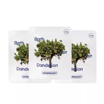 Bath Project Соль для ванны Одуванчик чайный пакетик Соль для ванн с ароматом цитрусовых 60г х 3 упаковки, 180г, 1 упаковка