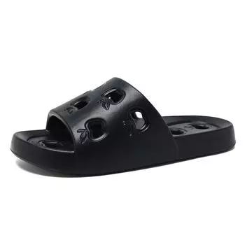 Bath slippers non-slip water leakage household hole hollow bathroom soft bottom eva women couple men cool slippers 36-37 чёрный