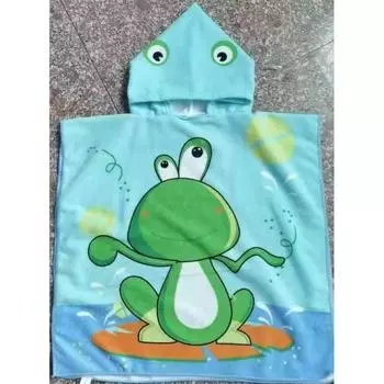 Bath Towel Childrens Cape Childrens Hooded Bathrobe Cartoon Blanket Printing Frog