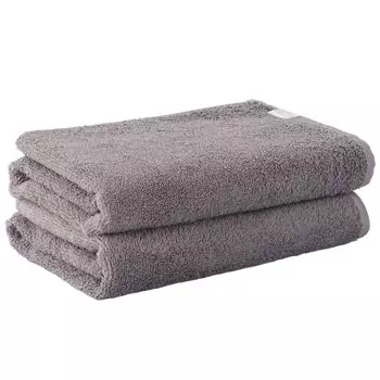 Bath Towel Home Rich Gray Set of 2 Fluffy Light and Soft Water Absorbent Quick Dry Large Size Sustainable Cotton [Patented] (towel cocochi) Karufwa