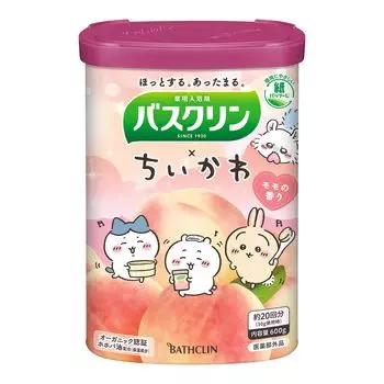Bathclin Bath Peach Scent Chikawa Design Powder Bath Salts 600g 20 [Medicated Salts] (approx. servings)