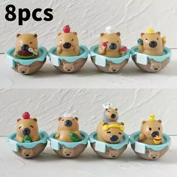 Bathing Capybara Tumbler Toy Pvc Action Figures Model Decoration Kids Gifts
