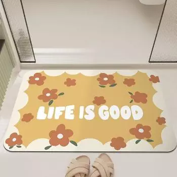 Bathroom absorbent floor mat, diatom mud quick-drying toilet, bathroom door non-slip mat, floor mat, foot mat 40X60cm 15.7X23.6in голубика