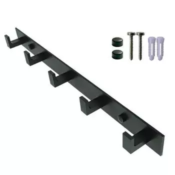 Bathroom attachment Black Shelf Aluminum Alloy Shelves with Hooks Shampoo Holder Kitchen Storage Rack Key Hooks Gang hook