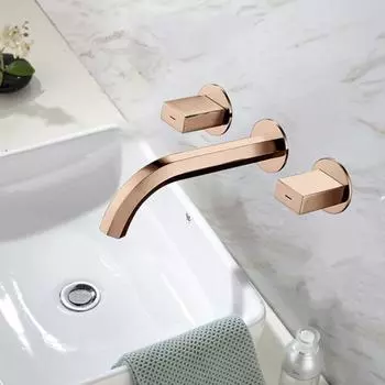 Bathroom basin faucet brushed gold Bathroom faucet Rose Gold Tap Widespread Black Basin Mixer Hot Cold shower room sink Faucet