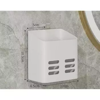 Bathroom Cosmetics Shelf Wall Mounted Bathroom Toothpaste Shelf Toothbrush Comb Storage Shaver Shelf AVE белый