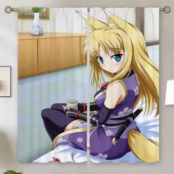 Bathroom Curtains Curtains for Living Room CATNAP DOGDay Curtain Rods Modern Home Decoration Blind Partition Christmas Blinds W50xH70cmx2pcs-CL