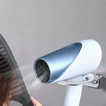 Держатель для фена для ванной комнаты, практичный настенный держатель для инструментов чёрный