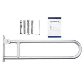 Bathroom Handicap Grab Bars Silver Rails Toilet Handrails Safety Bar Hand Support Mounted Bath Grips For Elderly Silver 60*6*20cm without foam