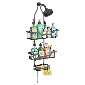 Bathroom In-wall Shower Head Shelf Third Floor Hanging Storage Rack Made of Iron Shampoo Bottle Shower Storage Rack