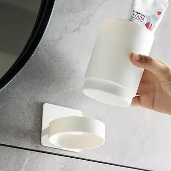 Bathroom No Drilling Durable Toothbrush Holder Cup DispenserMultifunction Cup Mug Holder Storage Rack Bathroom Accessories белый