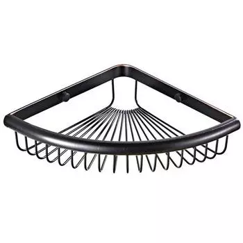Bathroom pendant bathroom storage basket Black antique brushed brass triangle basket Single bathroom corner rack wide side corne чёрный