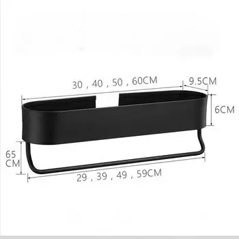 Bathroom Shelf 30cm Bath Shower Shelf Aluminum Black Bathroom Corner shelf Wall Mounted Black Aluminum Kitchen Storage holder