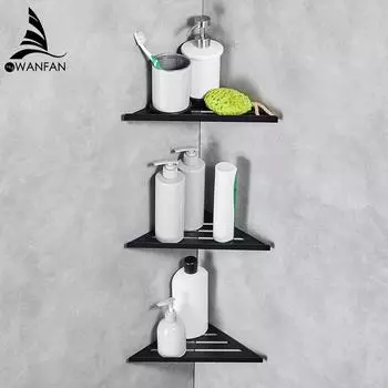Bathroom Shelves Black Stainless Steel 304 Wall Bathroom Shower Shampoo Rack Bathroom Accessories Shelves WF-18062R