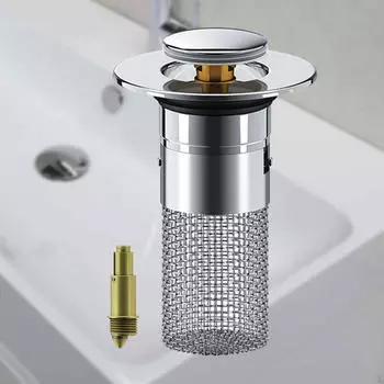 Фильтр для слива раковины в ванной с корзиной из нержавеющей стали
