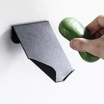 Bathroom Soap Holder Adhesive Black Sliver Aluminum Wall Mounted Kitchen Bath Shower Soap Dish Tray Storage Drain Rack Free Nail чёрный