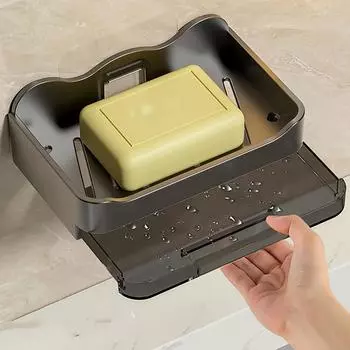 Bathroom Soap Holder No Drilling Wall Mounted Soap Sponge Holder Organizer Double Drainage Soap Dish Bathroom Accessories белый