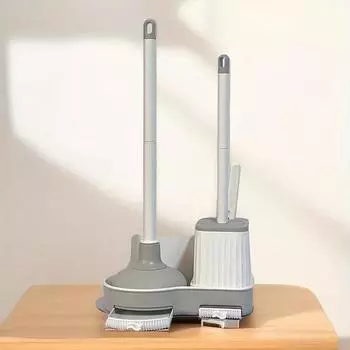 Bathroom Toilet Wall-mounted Vertical Toilet Brush Set No Dead Ends Long Handle Brush Gap Brush Toilet Dredge