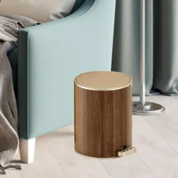 Bathroom Trash Can with Lid Foot Pedal Garbage Bin Modern Wastebasket Kitchen Step for 9L