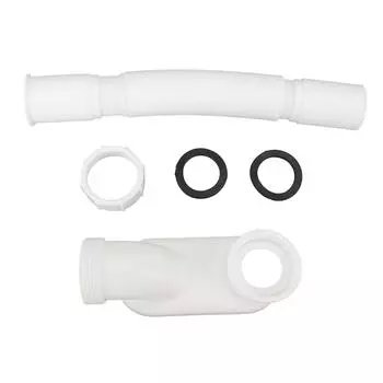 Bathtub Shower Drain Pipe PVC 1 1/2 P Type Expandable Odor Prevention Drainage Pipe for Sinks Basins